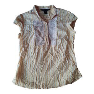 Marc Jacobs Yellow and White Striped Button Down Shirt